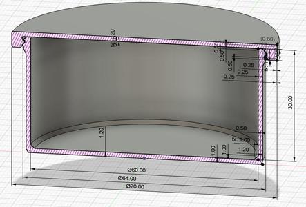 Container (inside size: D=60 H=20-200 mm)