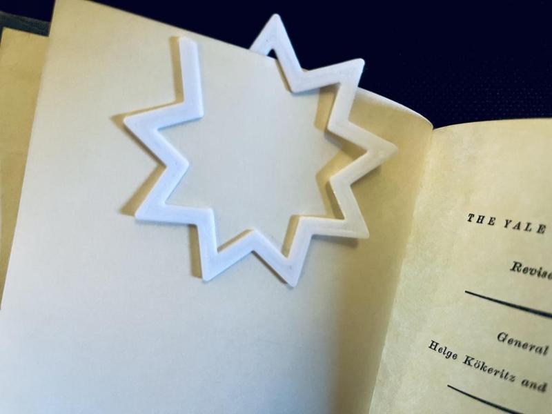 Nine Pointed Star Baha’i Bookmark or Paperclip