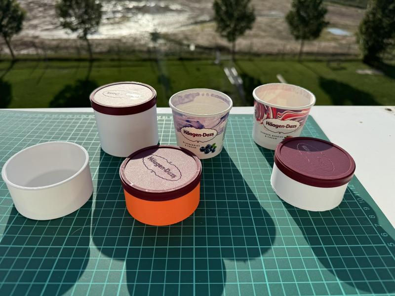 Box for lid from Haagen Dazs ice cream 96ml