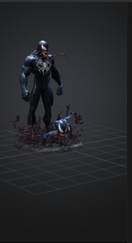 Venom action figure with stand