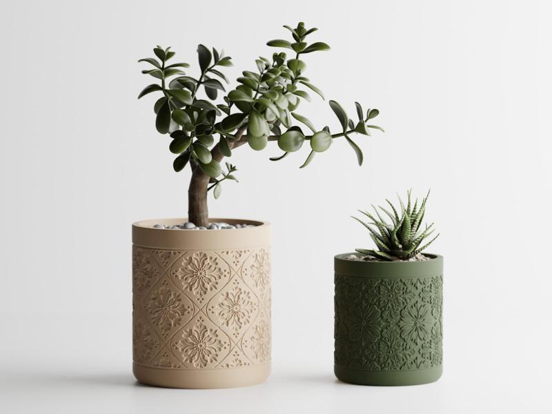 Plant Pot Floral Pattern (2 Versions)