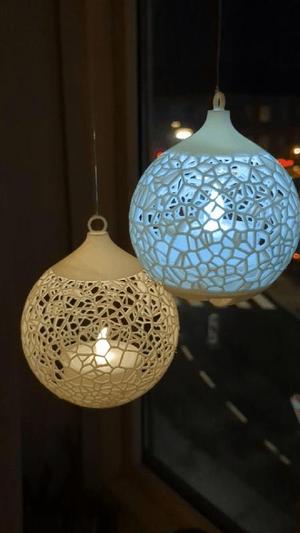 Christmas Tea Light Voronoi Ball Large & Small