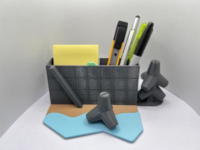 Japan Seawall Note & Pen Holder