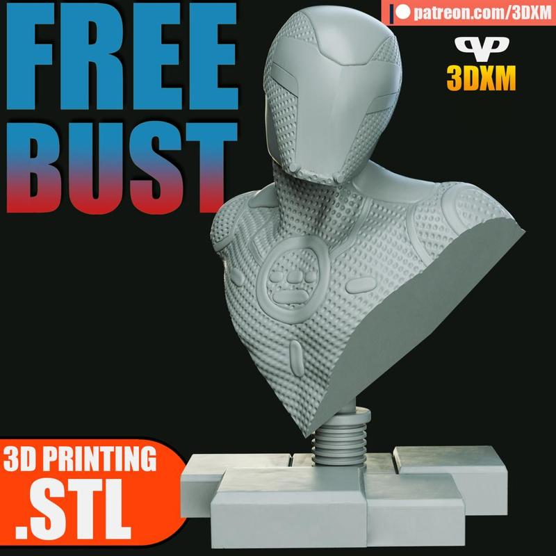 FREE Tron Legacy Bust STL for 3D Printing 3DXM ChibiSTL