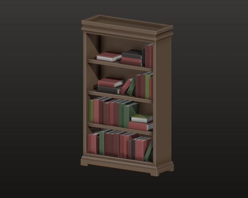 Simple Bookcase – Fantasy Furniture Miniature