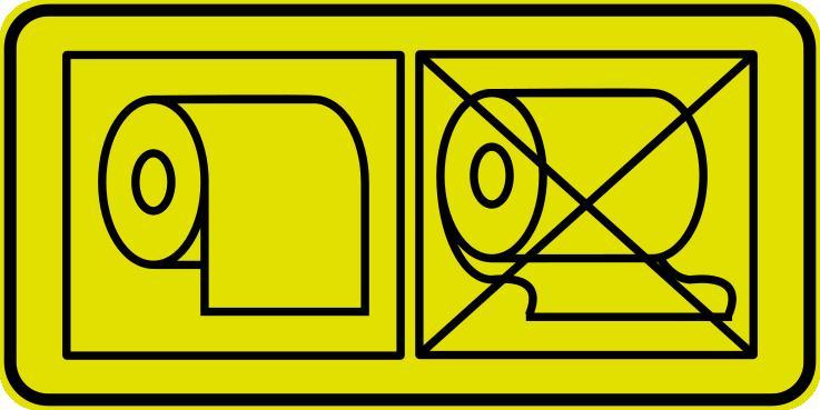  toilet paper correct position warning sign