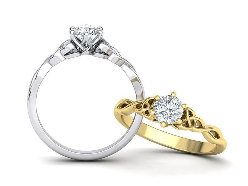 Celtic Knot Engagement ring 3d model Unique Design