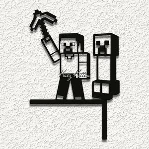 minecraft steve creeper do WALL ART HOME DECORopper.stl
