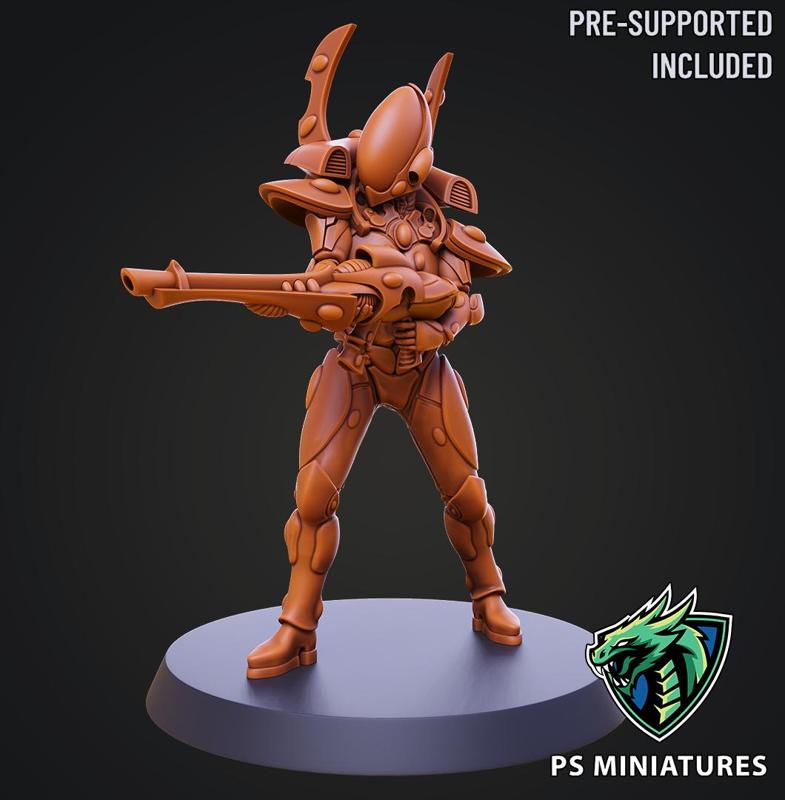 Space Elf Male Soldier Pose 5 - 8 Variants