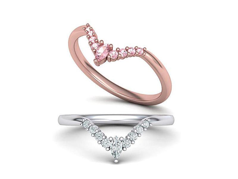 Chevron match band ring 3d model