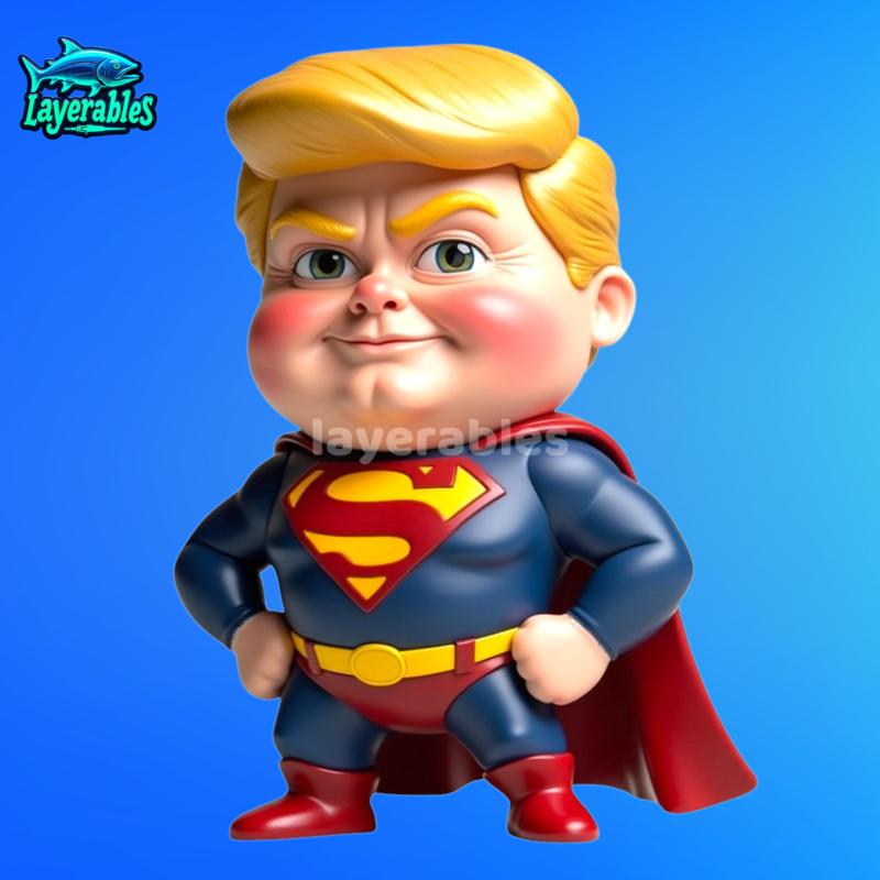 Trump Superman 3D Printer Model - STL File - Funny Parody Collectible - 3D Print Political Figure - 