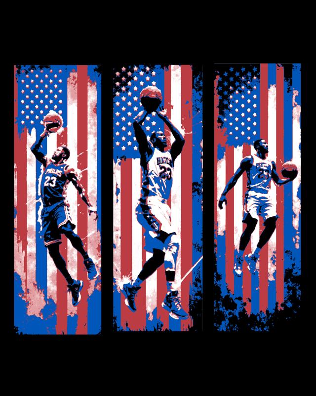Basketball with a little patriotic zeal - Set of Bookmarks