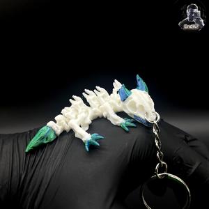 Skeleton Dragon Keychain - Articulated, Print in Place - No Supports