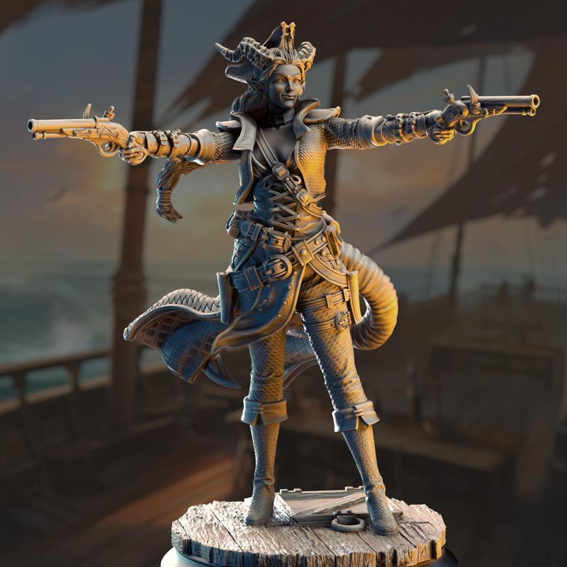 Pirate Tiefling Gunslinger - Trixie  Sureshot  Kelpie