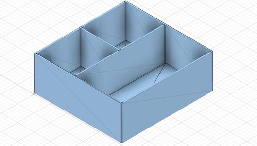 Box with lid, closure and compartments