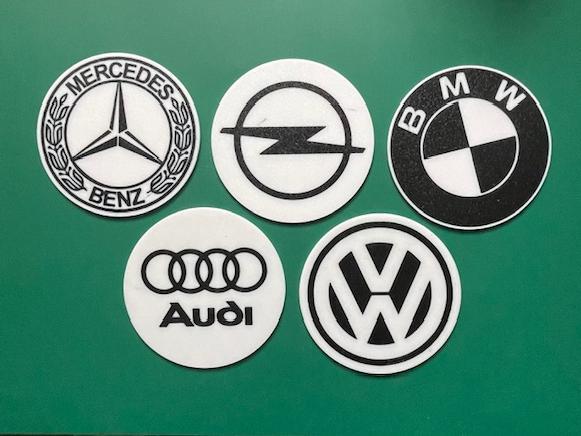 Drinks Coffee Beer Coasters Car Brands black&white