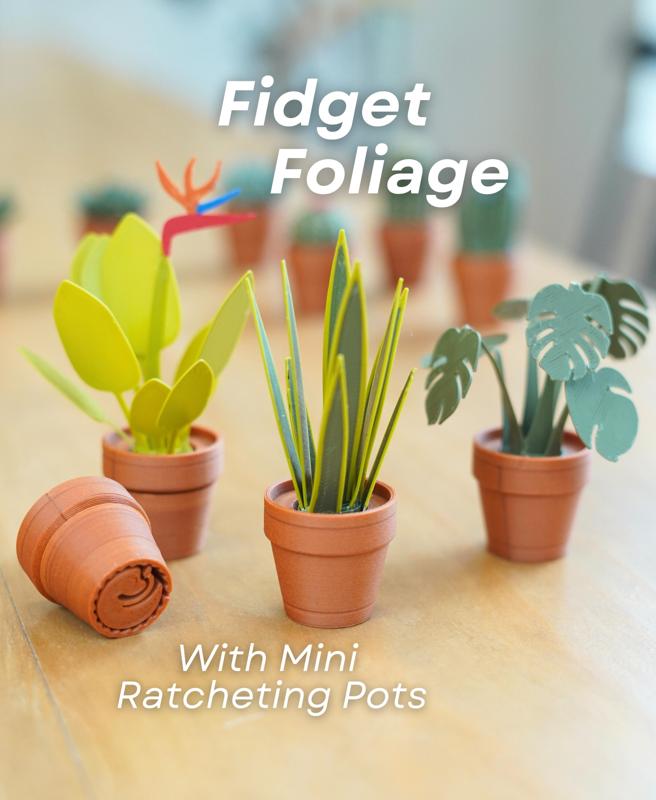 Fidget Foliage - Fidget Toy with Ratcheting Pot - Pocket Plants