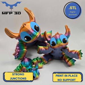 ARTICULATED STITCH MFP3D -NO SUPPORT - PRINT IN PLACE - SENSORY TOY-FIDGET 