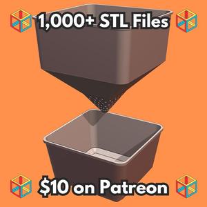 Semi-Hydroponic Cube Shaped Planter MineeForm FDM 3D Print STL File