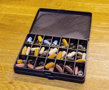 Larger weekly pill box for three people (or three batches of pills)