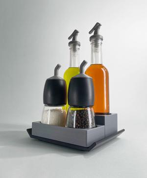 Condiments Tray Caddy Cruet Dressing Holder Organizer