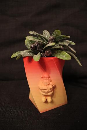Santa Claus glass/flower pot