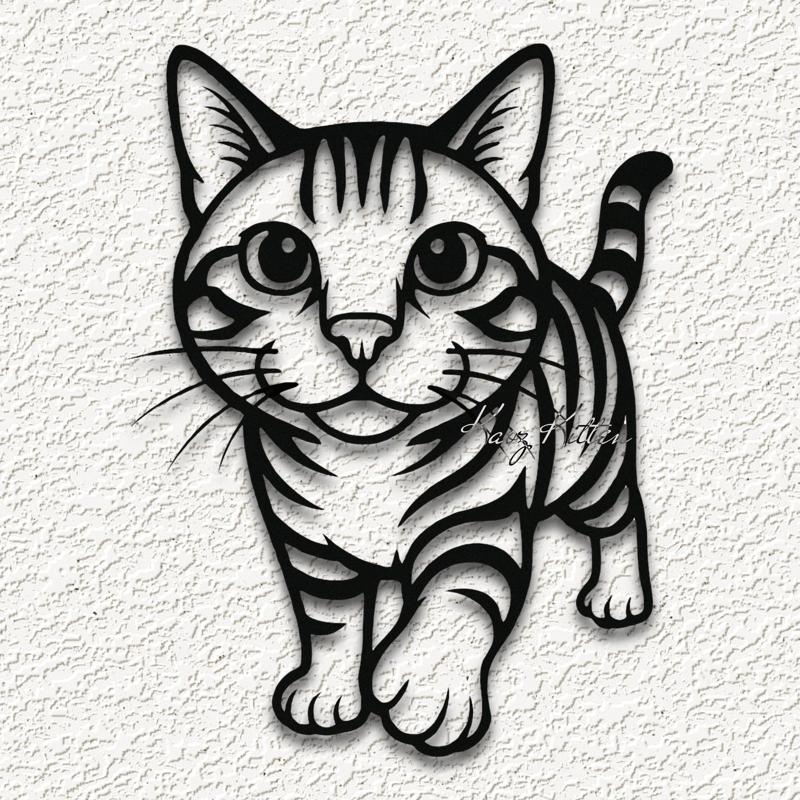 kitty cat kitten face perspective illusion wall art home decor