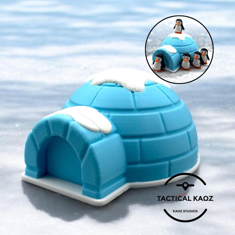 Igloo Mini Figurine Container with Lift-Up Door