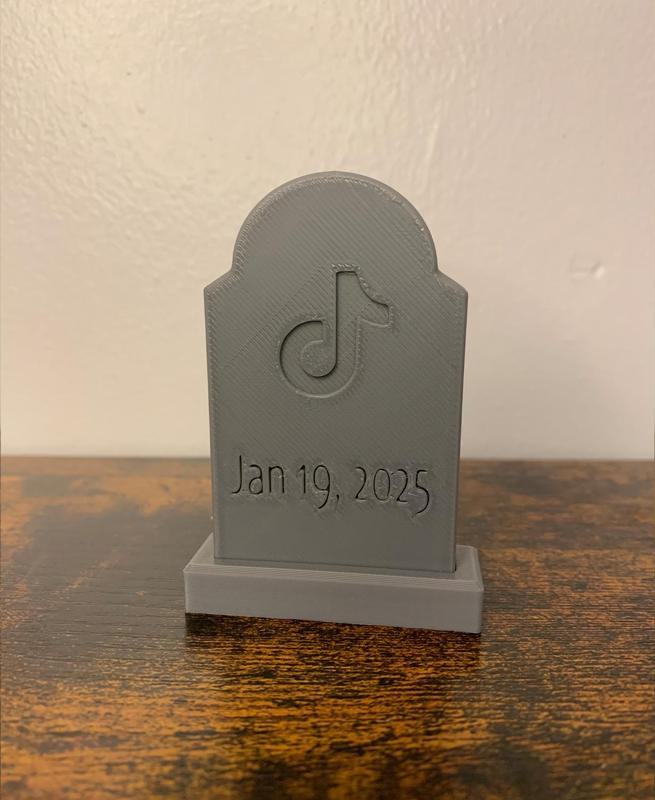 TikTok Tombstone (RIP) with Base