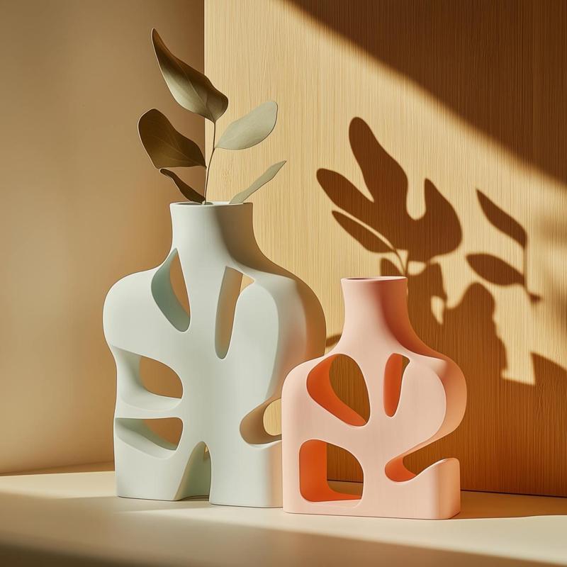 Abstract Cutout Vases – 3D Printable Modern Minimalist Decor