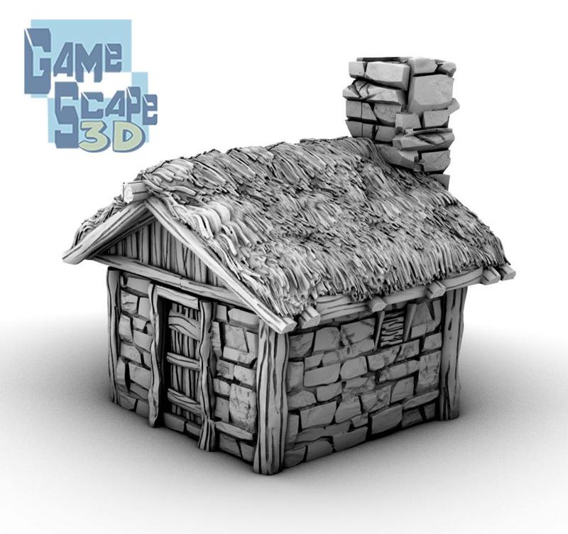 Simple Stone Shack and Thatch *Complete Item* *Promotional**