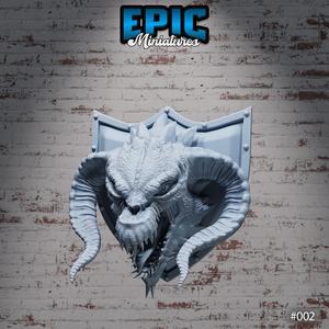 Black Dragon Wall Trophy / Drake Decoration / Collectible Monster / Fantasy Figure / Magical Beast Statue / Legendary Draconic Army