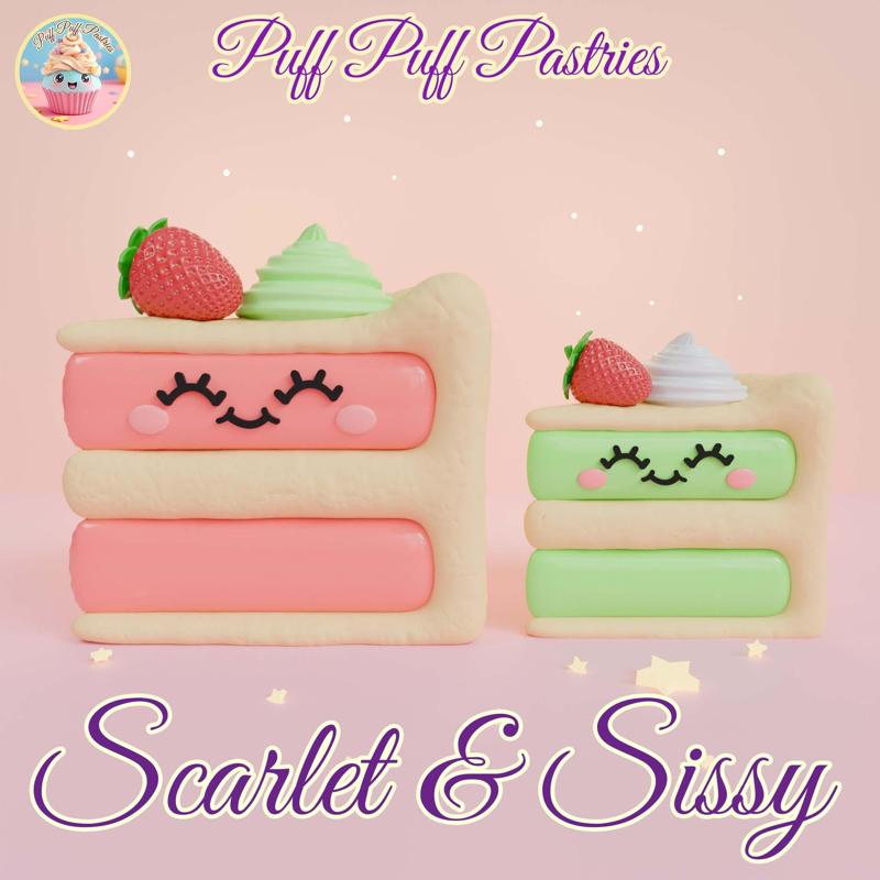 Kawaii Triangle cake Scarlett and Sissy