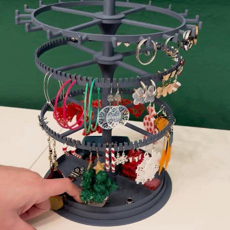 Rotating stand for earrings, rings and small necklaces, expandable