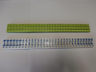 Celá čísla - číselná osa, sčítací pravítko