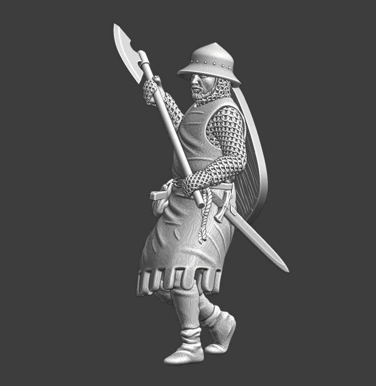 Medieval infantry with great axe