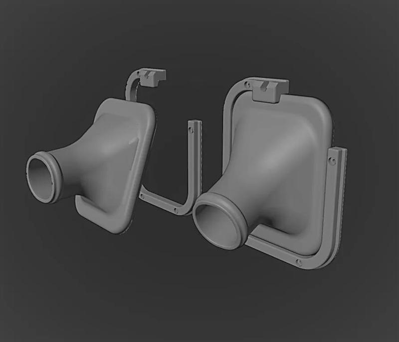 Bambu P1S Extraction Mount and Connectors for 50mm Ducting   
