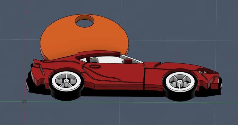 Toyota Supra GR Keychain – A90 Side Silhouette Edition   