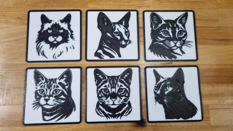 Cat coasters set #1