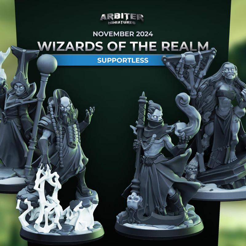 Arbiter Miniatures November 2024 Wizards of the Realm Supportless