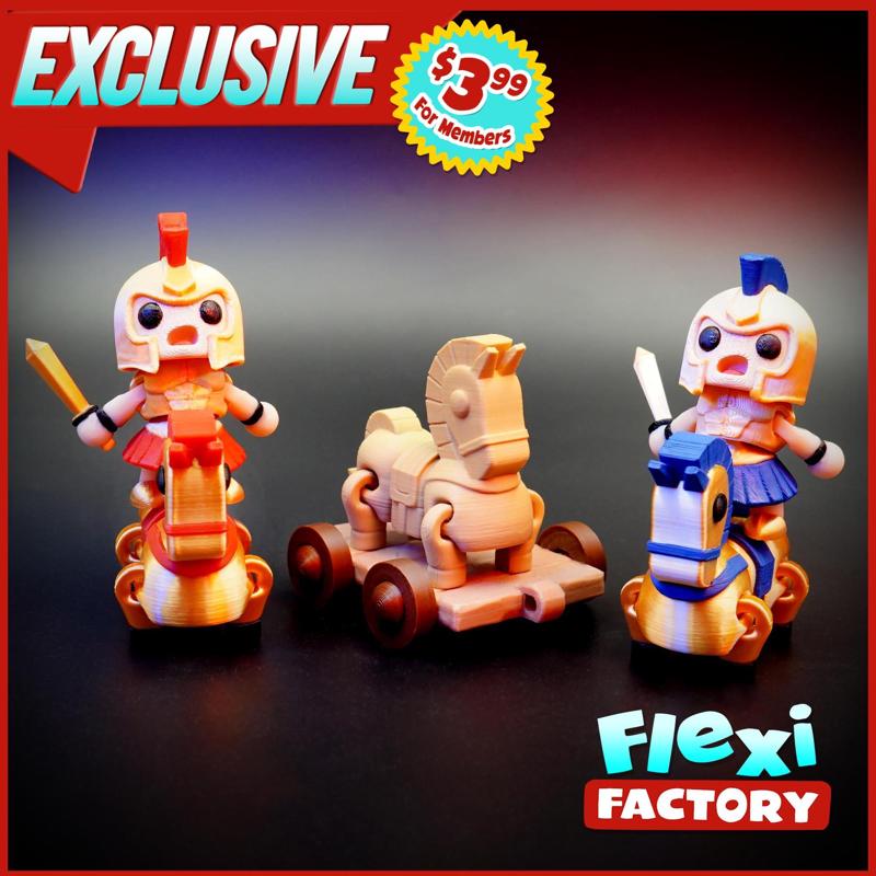 Exclusive: Flexi Factory Gladiator and Horse Now $3.99 for Tribes and Patreon Members