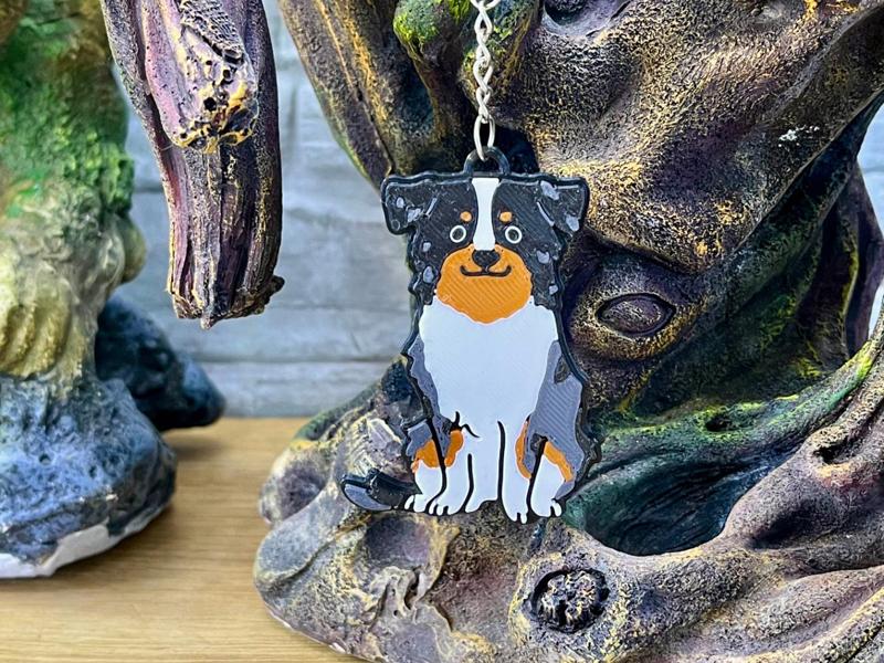 Cute Australian Shepherd Dog Keychain