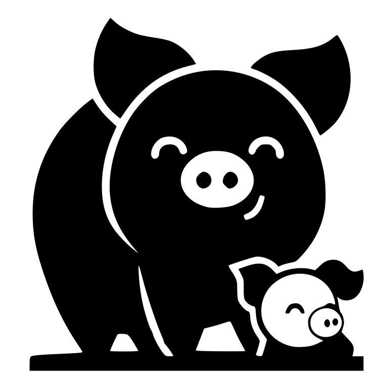 Happy piggy 4 - The cutest sign (three colours)