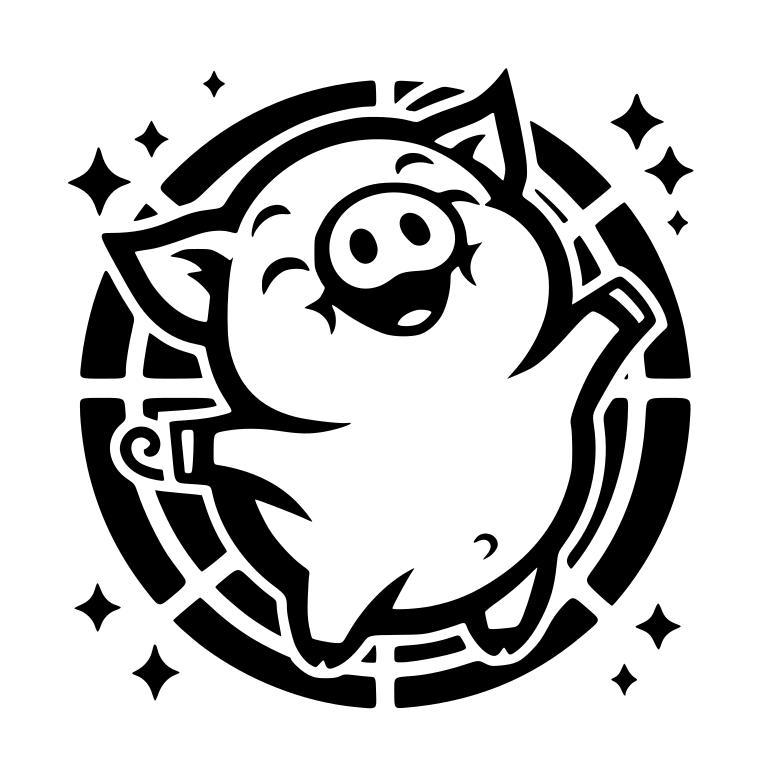 Happy piggy 9 (four colours)