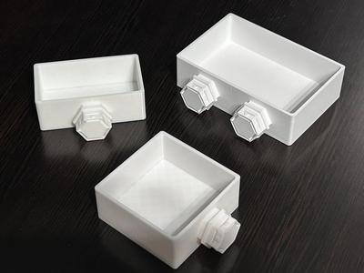 Various storage bins HSW Honeycomb Storage Wall