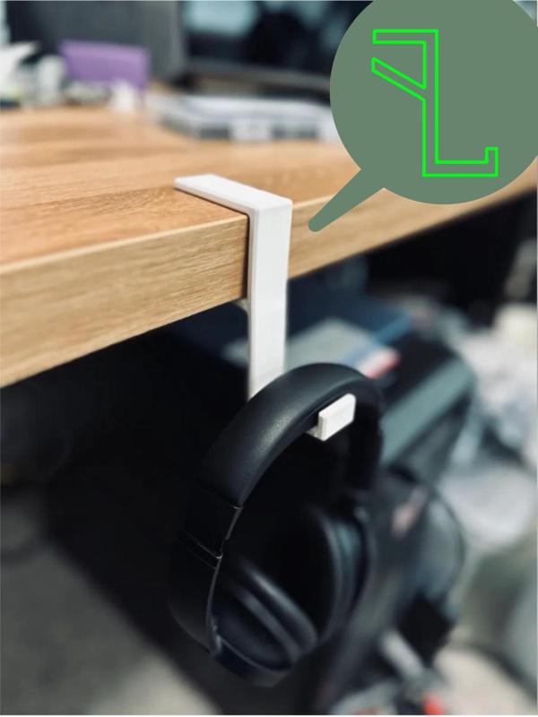 (NO tape/glue or screws needed) Minimalistic Headset Hanger