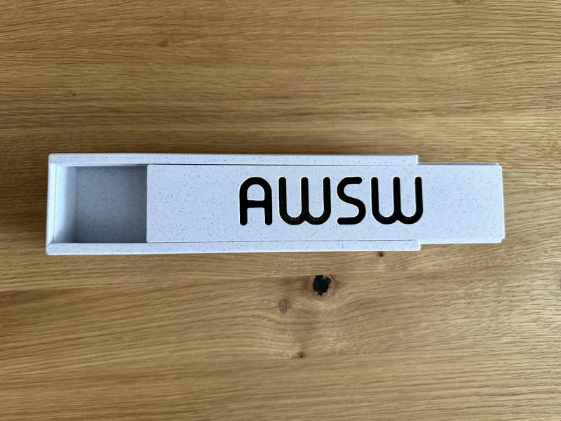 Pencil box with your text on sliding magnet lid