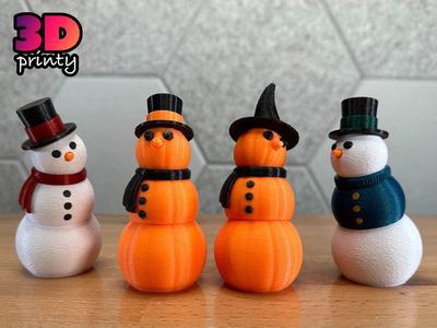 Articulated Pumpkin Snowman Fidget