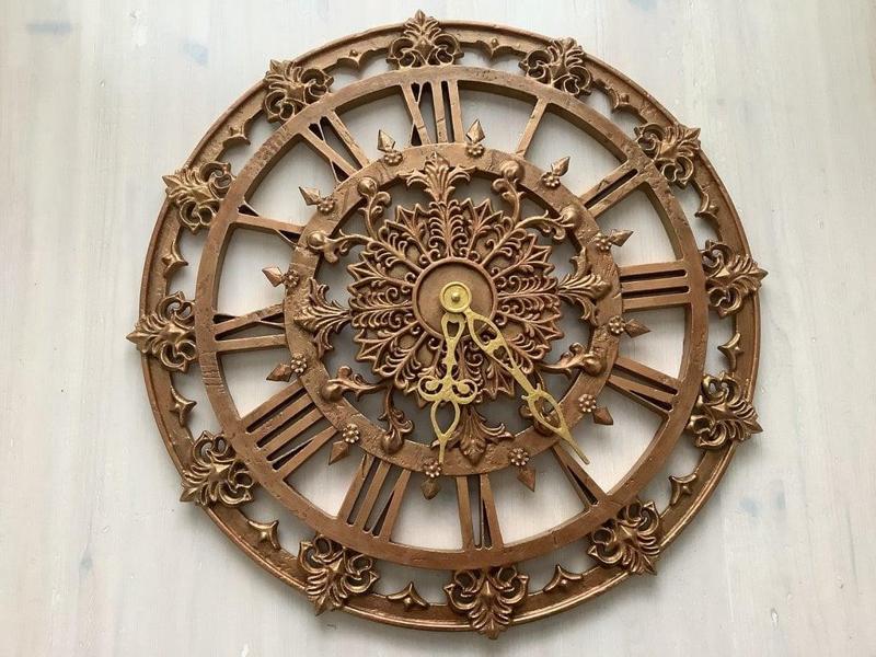 Baroque Style Bronze Wall Clock 48cm