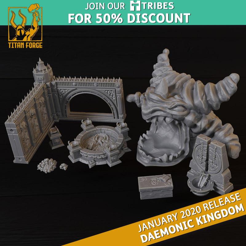 Terrain Set - Daemonic Kingdom - Titan Forge Miniatures January 2020